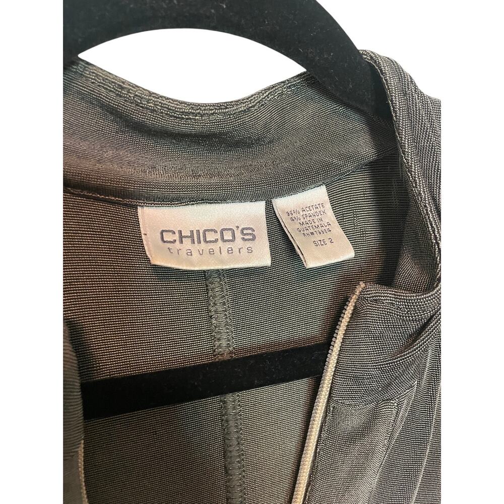 Chico’s Travelers Gray Zip Front Tunic Jacket size 2/L/XL - Picture 5 of 7